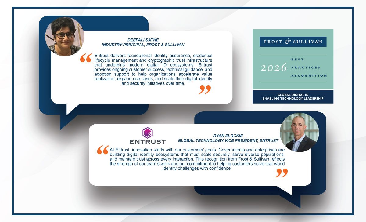 Frost_Sullivan's tweet photo. 👏Let's congratulate @Entrust_Corp once again on earning the Enabling Technology Leadership Recognition! Entrust delivers foundational identity assurance, credential lifecycle management, and cryptographic trust infrastructure. 🤖Click here: https://t.co/R7csBmKVst https://t.co/JAq5GGEuzm