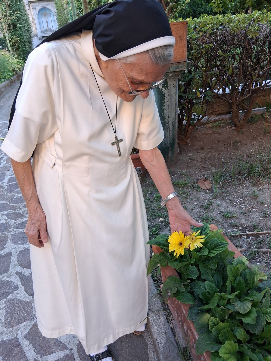 srmcarla's tweet photo. #seranotte
#partenza
#missionaria

È a FCO, in attesa del volo delle 11 p.m. che la porterà  in Uganda. Ha 89 anni e da 30 anni è  missionaria in Uganda. Ma prima aveva fatto altri 30 anni in Pakistan! Le piacciono i fiori e si vede, no?  Che gli arcangeli la proteggano! https://t.co/5hEk20oNm5