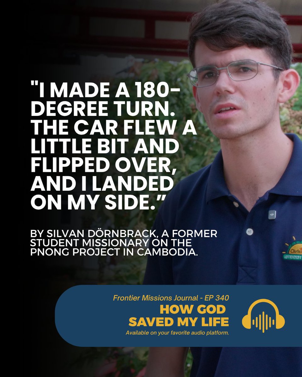 AFMissions's tweet photo. In Episode 340 of Frontier Missions Journal, Silvan Dörnbrack, a former student missionary on AFM’s Pnong Project in Cambodia, shares the story of the accident that could have ended his life and how God protected him.

🎙️ Listen to Episode 340 - https://t.co/dbsIStYV9v https://t.co/UZ3Bks9emN