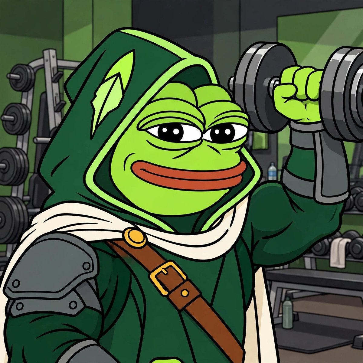 PepepadRH's tweet photo. Training for the bull run 💪🐸

$PEPEPAD getting stronger every day.

Are you lifting with us? https://t.co/V5kai3L8ia