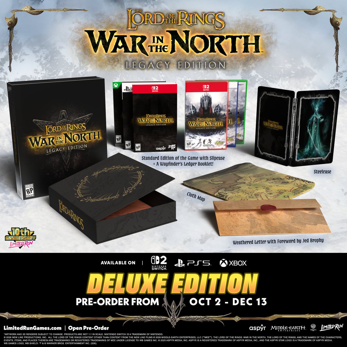 LimitedRunGames's tweet photo. Something stirs in the North…
A forgotten journey through Middle-earth is returning.
⚔️ The Lord of the Rings: War in the North
10.2.26 at 12pm ET https://t.co/jRMdP9jCgk