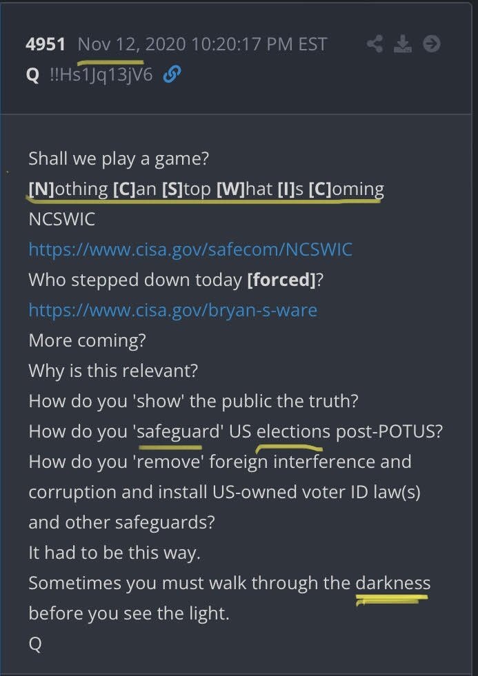 Back4TheStorm's tweet photo. 😁Hegseth said 🪖MIL &amp; cybersecurity forces will guard mid-term election's=Q4951/NCSWIC https://t.co/1Ucl9KDQqD