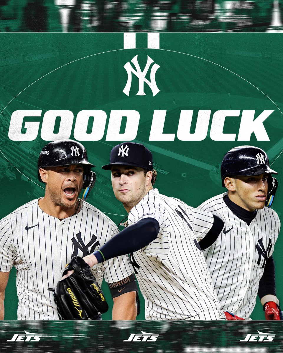 nyjets's tweet photo. postseason run starts now @Yankees

#RepBX https://t.co/CN8oW9t0nH