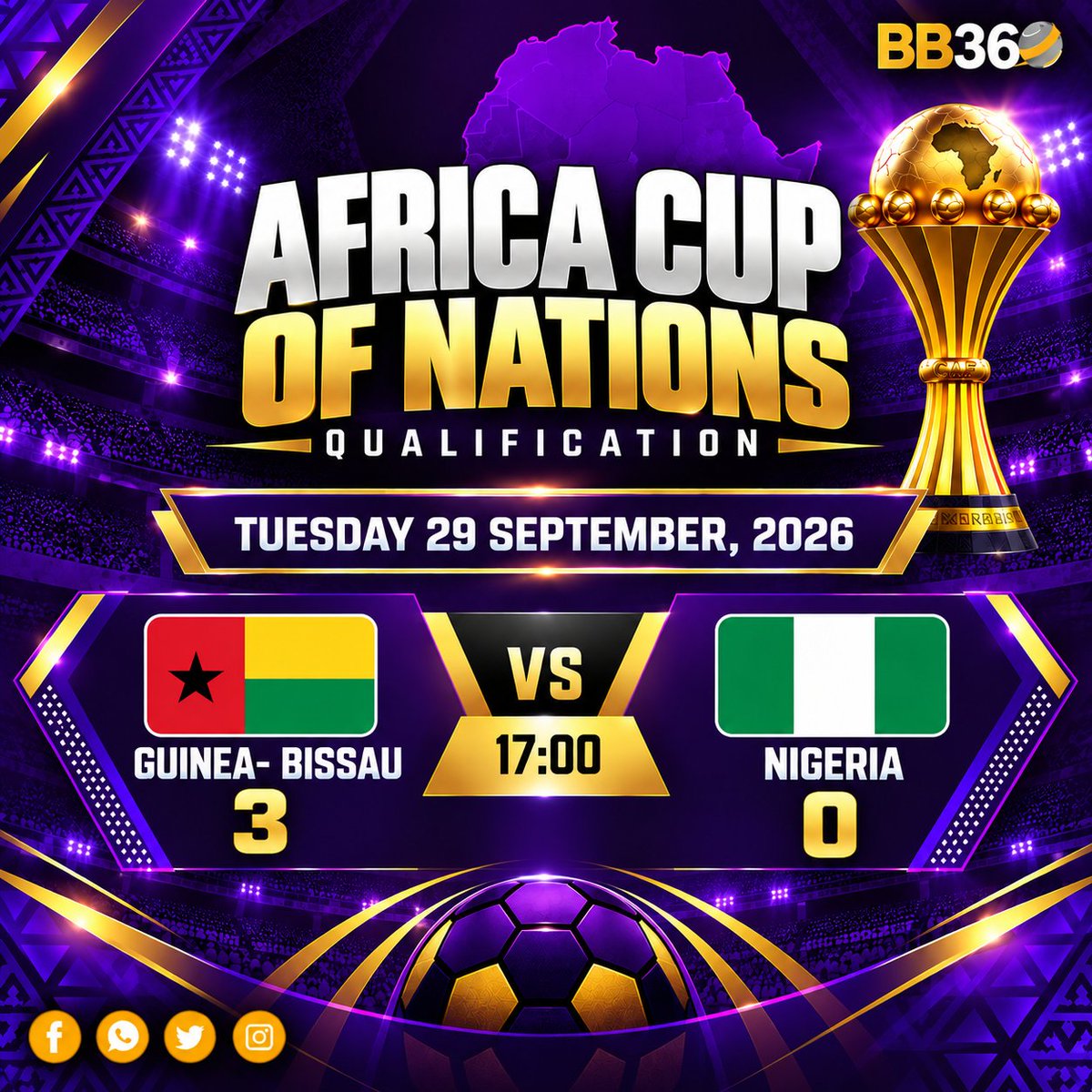BestBet360's tweet photo. It's a loss for the Super Eagles of Nigeria! 

The road to AFCON 2027 continues! 

#BestBet360 #AFCONQualifier #football https://t.co/tKD5ND1883