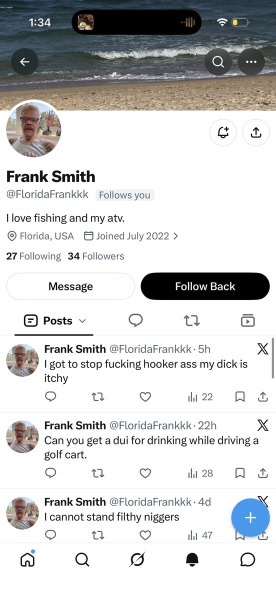 ThatBanjoPDolt's tweet photo. @FloridaFrankkk thanks for the follow but your posts terrify me bro. Please keep this up this is funny as heck. https://t.co/IlTamvCPsh