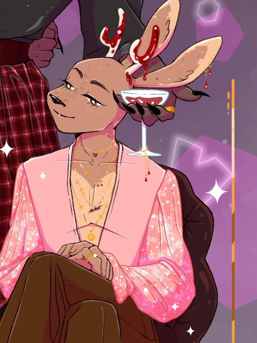 DeyaMuniz's tweet photo. Summer was a BLAST on the BoF Patreon &amp; then I suddenly became obsessed with the concept of Emile’s antler’s shedding, and the blood, and Radu with the blood.. … #BladesofFurry #Furry #furryart #bof https://t.co/CTJoNO7fA3