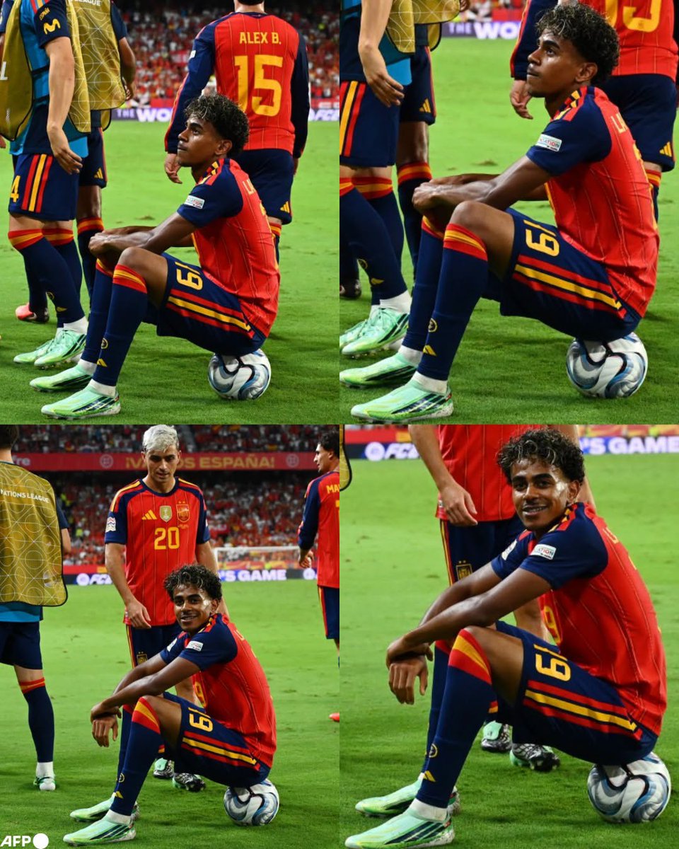 InvictosSomos's tweet photo. Y justo después de marcar un doblete, entregar una asistencia y orquestar la victoria de la Selección de España ante Croacia en el Nations League, Lamine Yamal simplemente tomó el balón y se sentó para disfrutar mientras era ovacionado por todos los aficionados en el Ramón Sánchez Pizjuán.

Con apenas 19 años de edad, se está convirtiendo en el heredero más digno del 10 de Lionel Messi en el FC Barcelona, ya es referente en la mejor selección del planeta y otra vez está en la conversación del Balón de Oro. 

El mejor inicio de carrera que se ha visto en la élite mundial. Estamos siendo testigos de algo realmente especial, señoras y señores.

LAMINE YAMAL NACIÓ PARA SER LEYENDA.