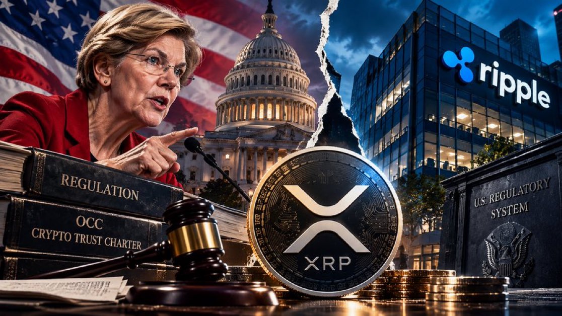 striveXY_'s tweet photo. WARREN vs. RIPPLE ‼️

There was a time when Ripple’s biggest battle was regulation.

Elizabeth Warren challenged the OCC’s crypto trust-charter approvals, while Ripple continued building within the U.S. regulatory system.

Years of lawsuits.
Years of uncertainty https://t.co/ASHm9r4p7w