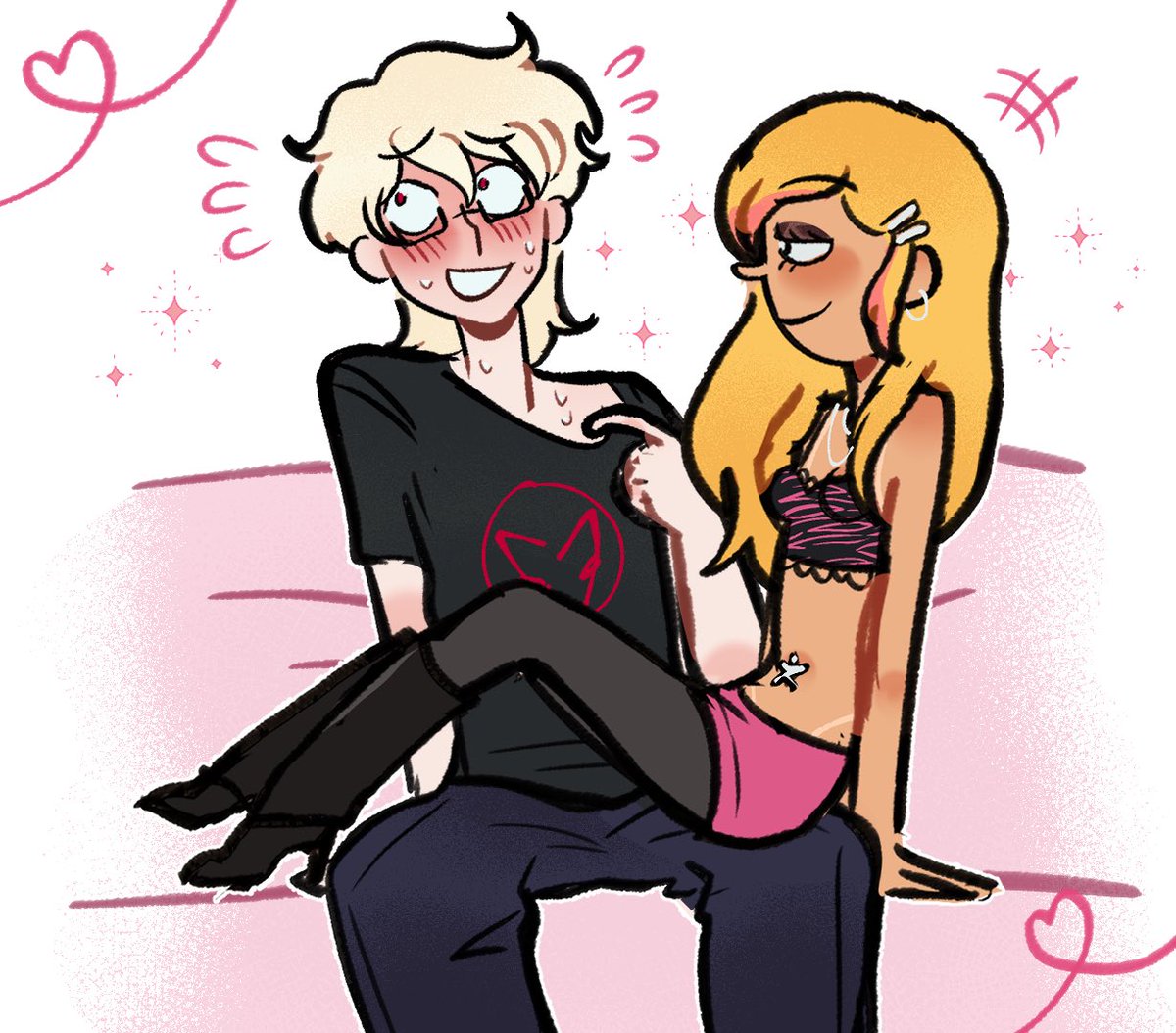Aestheticdork3's tweet photo. Alternative Universe where Albin is the one being coerced into changing and Karine is the mean girl 🙂‍↕️ 🐇 

#lesnombrils #albinxkarine #thebellybuttons https://t.co/l9OMLYr2Wc