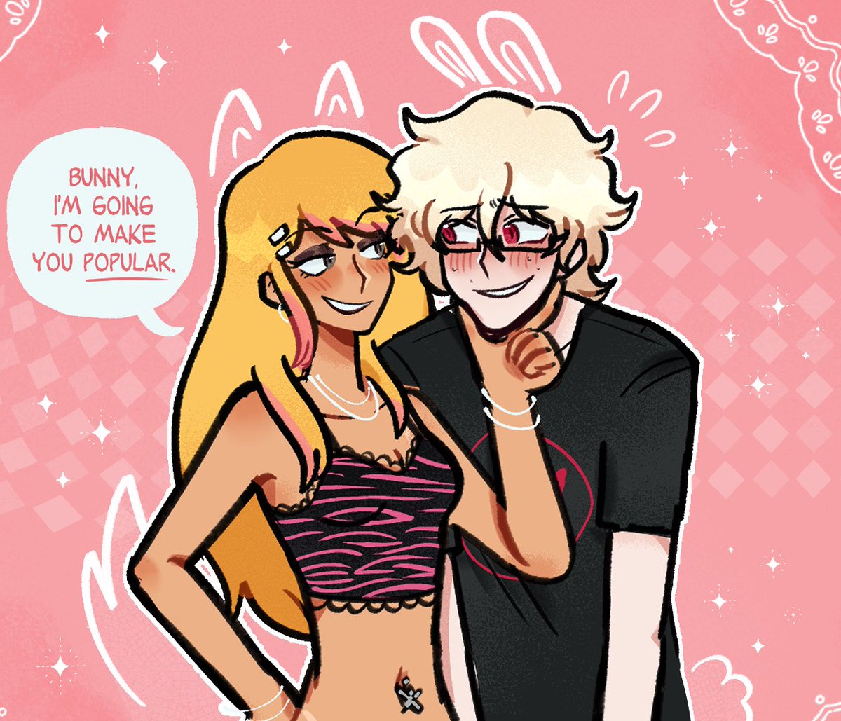 Aestheticdork3's tweet photo. Alternative Universe where Albin is the one being coerced into changing and Karine is the mean girl 🙂‍↕️ 🐇 

#lesnombrils #albinxkarine #thebellybuttons https://t.co/l9OMLYr2Wc
