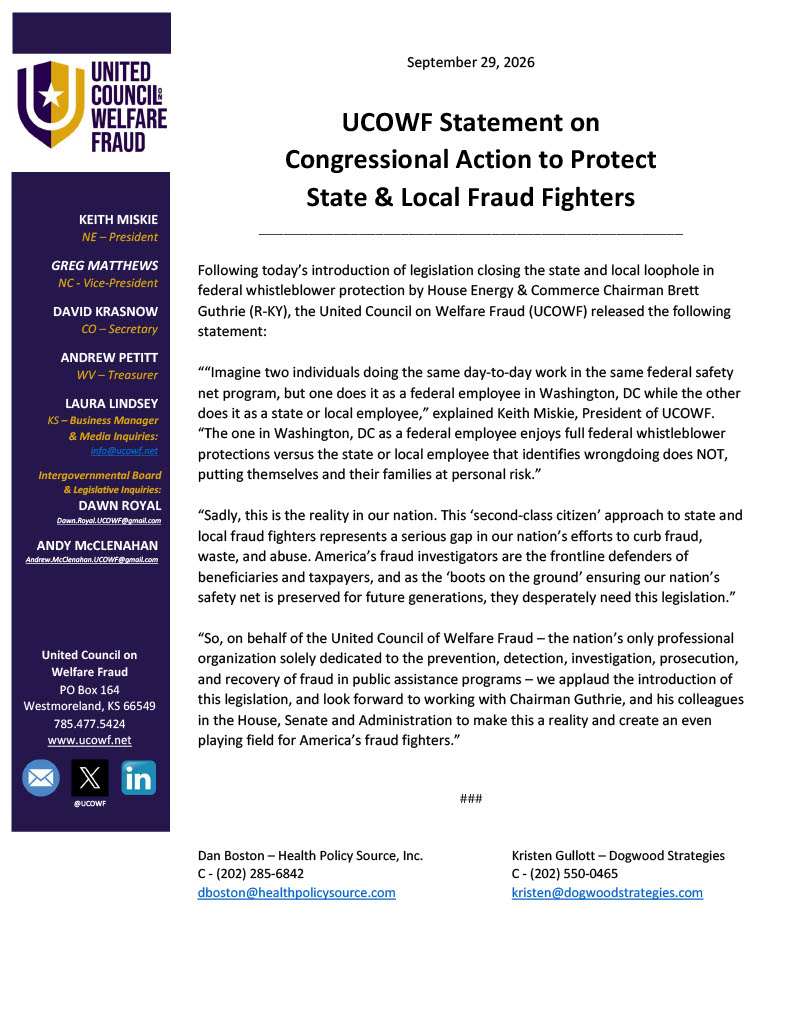 UCOWF's tweet photo. UCOWF Statement on Congressional Action to Protect State &amp; Local Fraud Fighters
https://t.co/7eJ4r6RN7f https://t.co/1WPgHuUjgy