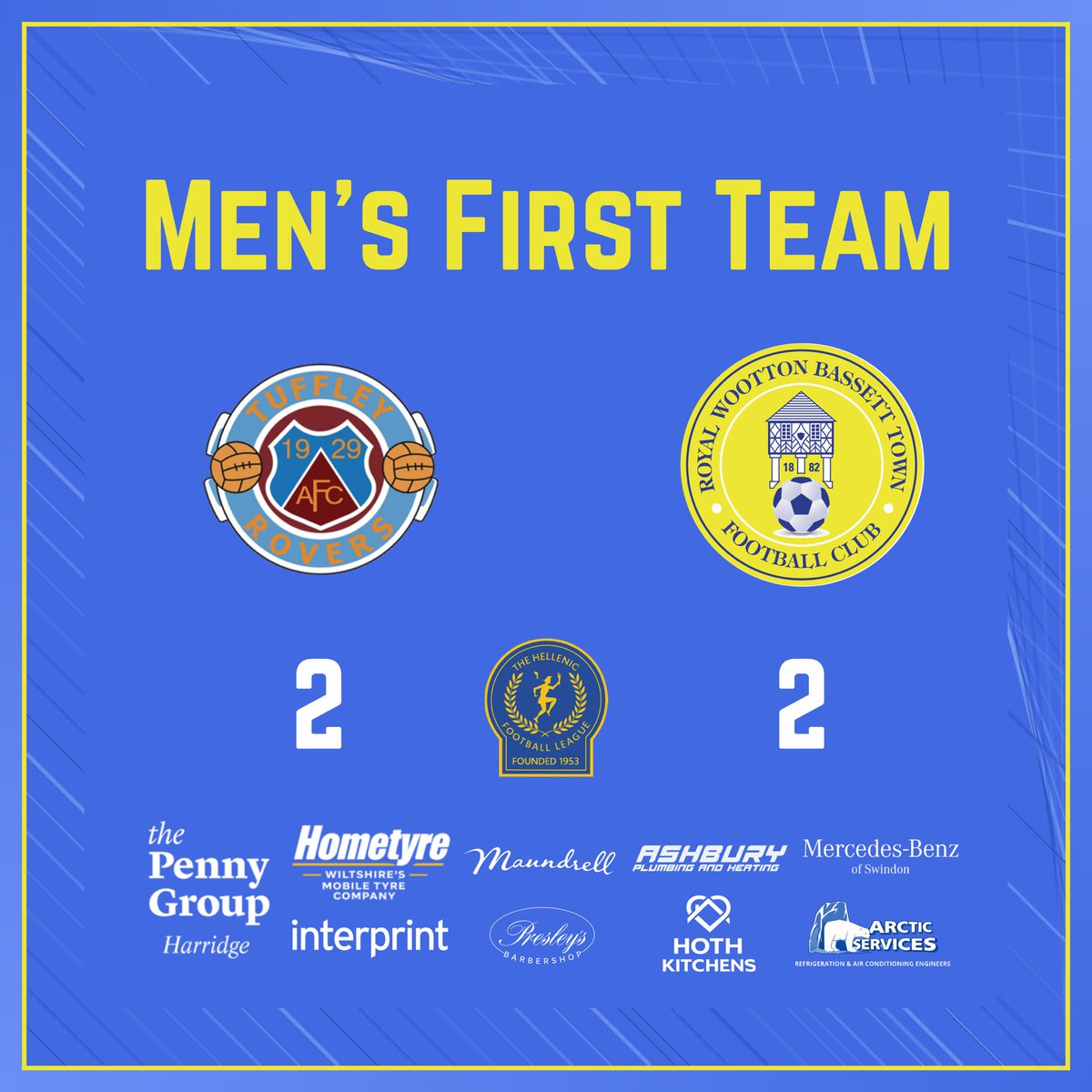 RWBTFC's tweet photo. Full time in the @HellenicLeagueX Premier Division:
@TuffleyRoversFC 2 - 2 #rwbtfc
An entertaining game ends all square
A good point for Bassett, though it could have been all three https://t.co/OWT924UrbV