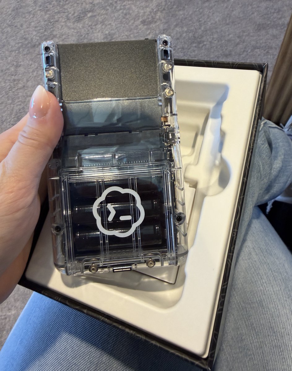 lenadroid's tweet photo. Codex X Gaming! ❤️‍🔥

First look at the ModRetro Chromatic 🎮

The new @OpenAI handheld device we got at DevDay! https://t.co/t1jUsnOfH3