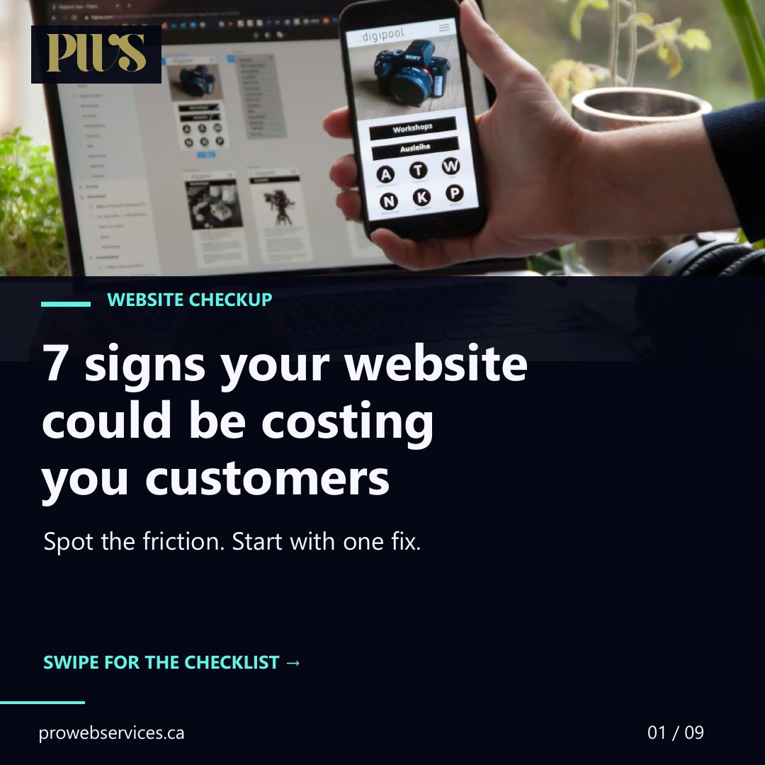 prowebservice's tweet photo. Could your website be adding friction? Check loading, mobile usability, navigation, buttons, forms and current information. Start with one customer journey.

https://t.co/FVwqlASGEw https://t.co/81Ao2EBOW5
