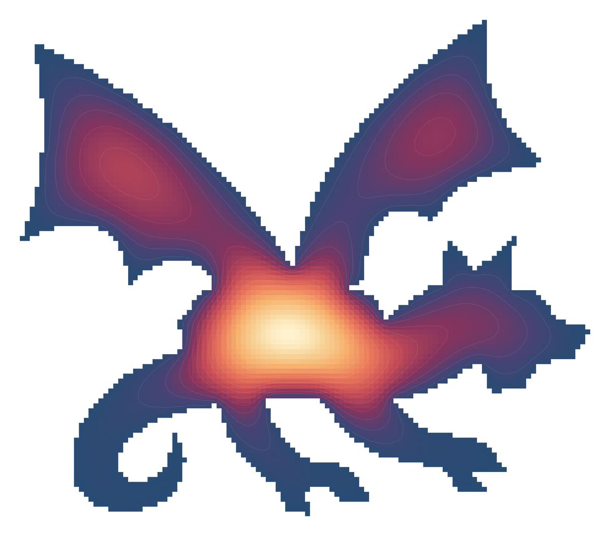 ivannntq's tweet photo. in memory of our neurips paper (see u soon sydney hopefully 🙏) and our codebase which has code from gpt 3.5, i had astra solve a poisson pde on a dragon domain

more to come soon... https://t.co/1yZ0ysjS0N