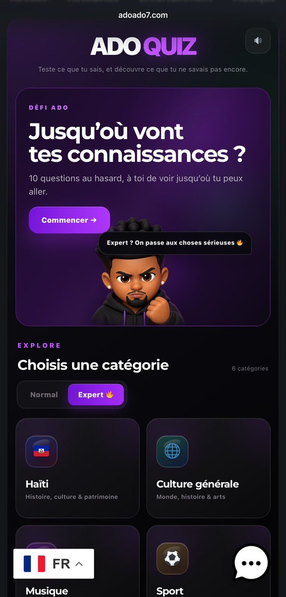 ADOQUIZHT's tweet photo. Ou ka jwe l sou Nòmal oubyen Ekspè

Teste nivo w😃

🌐 https://t.co/n9BS0Pl7Ud https://t.co/ECpUgl3OZM