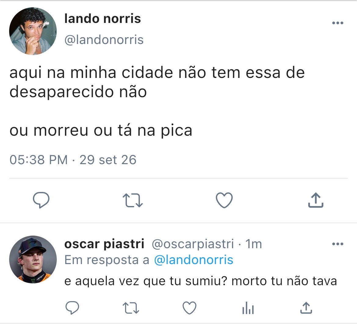 ForSushiiiii's tweet photo. esse lando norris tá sumido né #landoscar https://t.co/mkur8kdK9v