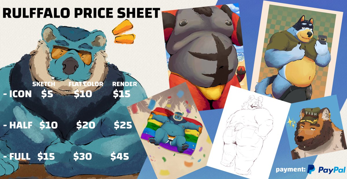 RuIffalo's tweet photo. Commission Price Sheet‼️🐻 https://t.co/5XYWrJrXFM