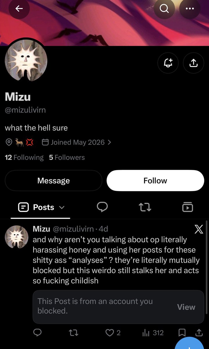 AlastorBatsy's tweet photo. Hey guys if you see this account

Just block them because all they do is harass shippers every 24/7 

They are clearly mentally unstable to handle a fandom https://t.co/ZBnDuzgePd