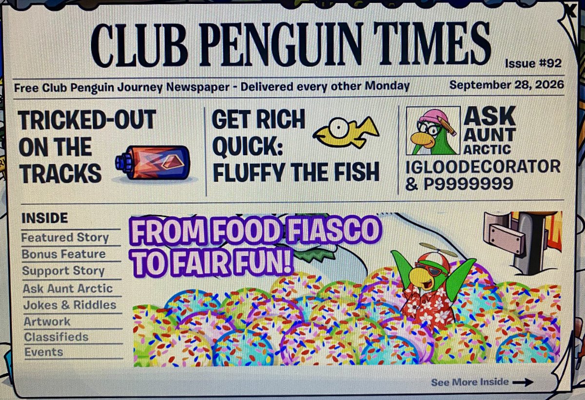 ItsSassyNinja's tweet photo. Club Penguin Journey Issue #92 is out now! @CPJofficial 📰 https://t.co/N857lfOHRW