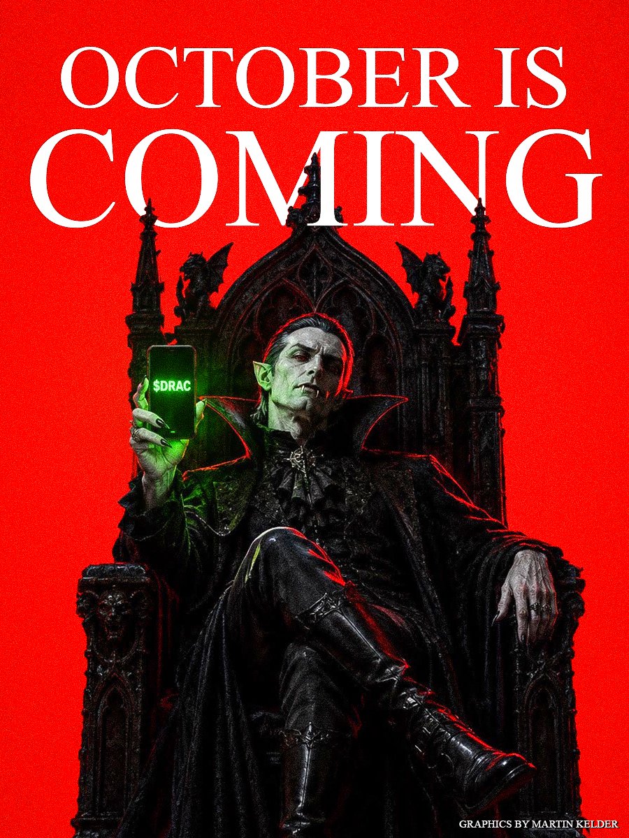 DraculaOnSol_'s tweet photo. October is coming. 🎃🦇

The night belongs to $DRAC.

Enter the castle 👇
CA: F4dT9LGxQGsUH3kQm89wfi9Fi86azV5ZvqEFNqJopump

#Halloween #Solana #memecoin https://t.co/cLQZX5z1xJ