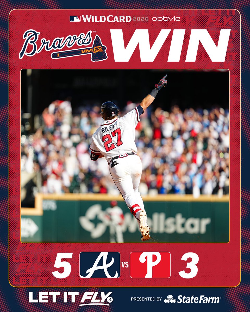 Braves's tweet photo. BRAVES WIN!

#LetItFly https://t.co/1uALAJubwV