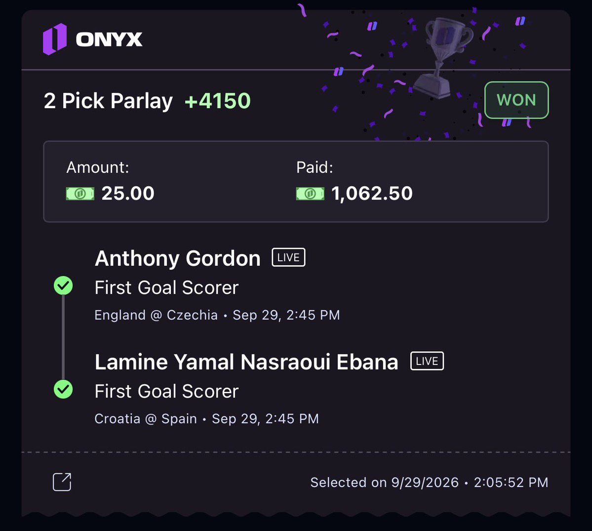 BaneSquad_'s tweet photo. Imagine turning $25 into $1,062.50 🥹💰✅

Such a blessing! 

This was posted in my Winible &amp; mentioned on my live stream 

https://t.co/7aJuS03sQe 

Get my picks sent to your phone via text message ⬇️

https://t.co/zGH34skClT https://t.co/bogme9VmYJ