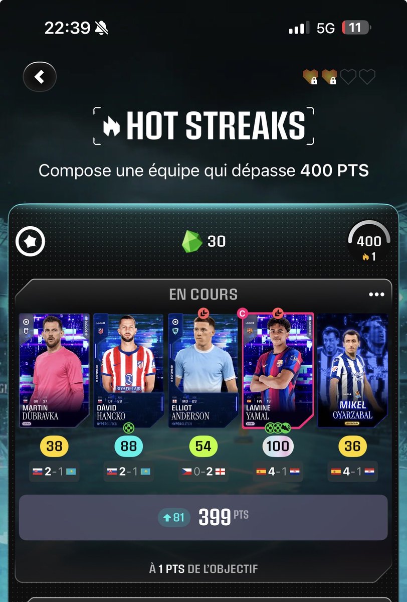 Nathgalktik's tweet photo. Ma soirée sur sorare se résume à ça .
De retour au palier 1 🫠
Merci pour les émotions quand même @Sorare
#sorare #hyperglitch #football #SO5 https://t.co/7GbSF0ibuH