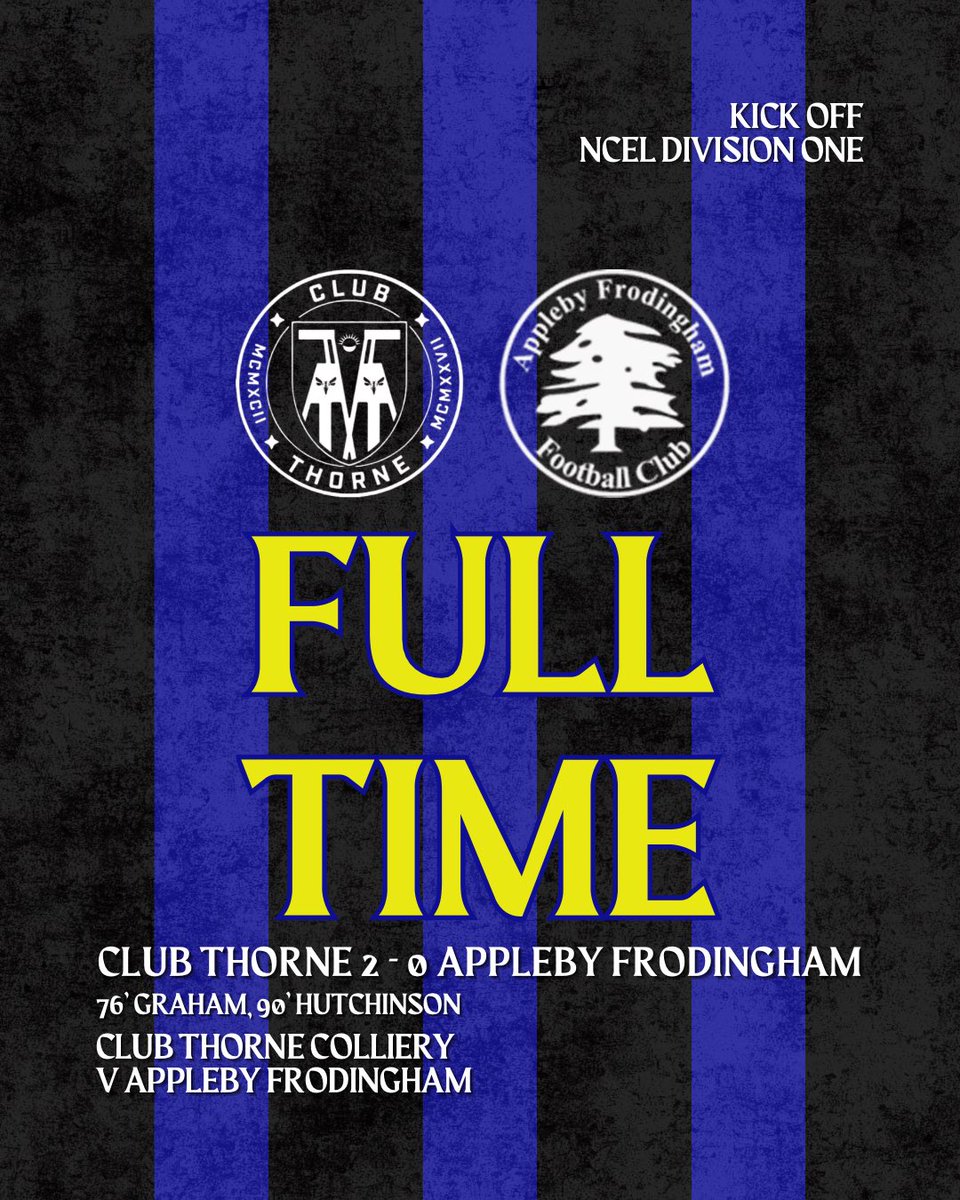clubthornecoll's tweet photo. Full Time | Three points at home.

🔵⚫️ 2-0 🔴⚫️ | #upthecolliery https://t.co/O2Hd92wrKs