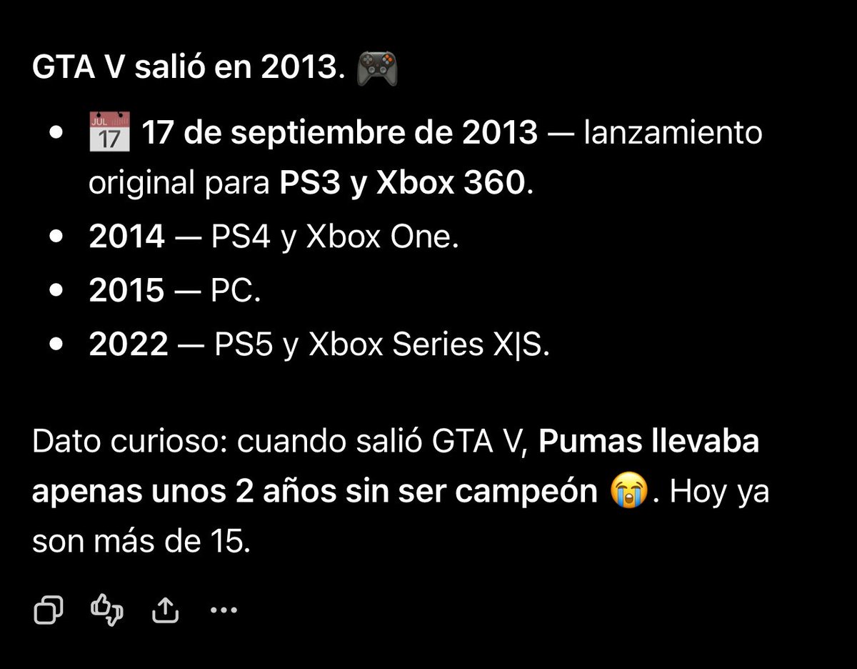 Rexmx8's tweet photo. Nunca le cuenten a chatgpt a que equipo le van, se pone verguero. https://t.co/nzFk7m5nCw