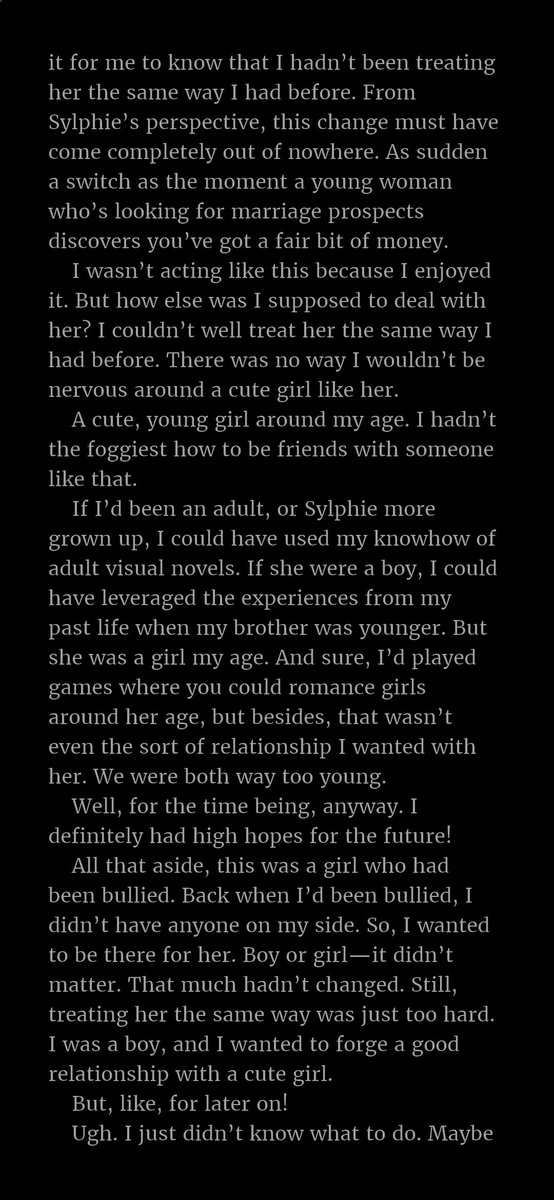 tiger_slasher's tweet photo. #TCP_MT
V1 Chapter: 8
It's nice to actually see that Rudeus genuinely wants to return to normalcy with Sylphie, even if the revelation that she's a girl shook him up and got his feelings shook up, he still sees her as a friend. It's just that thanks to him being a shut in, his- https://t.co/McYjUwtCcs