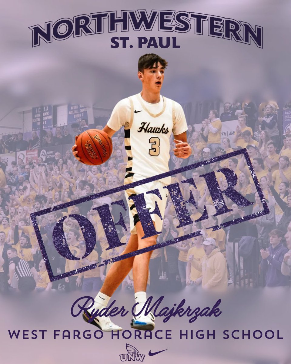 Ryderrmajkrzak's tweet photo. After a great camp and phone call with @CoachWestberg , I’m blessed to receive an offer to continue my academic and basketball career at the University of Northwestern! https://t.co/GarEw3p7fD