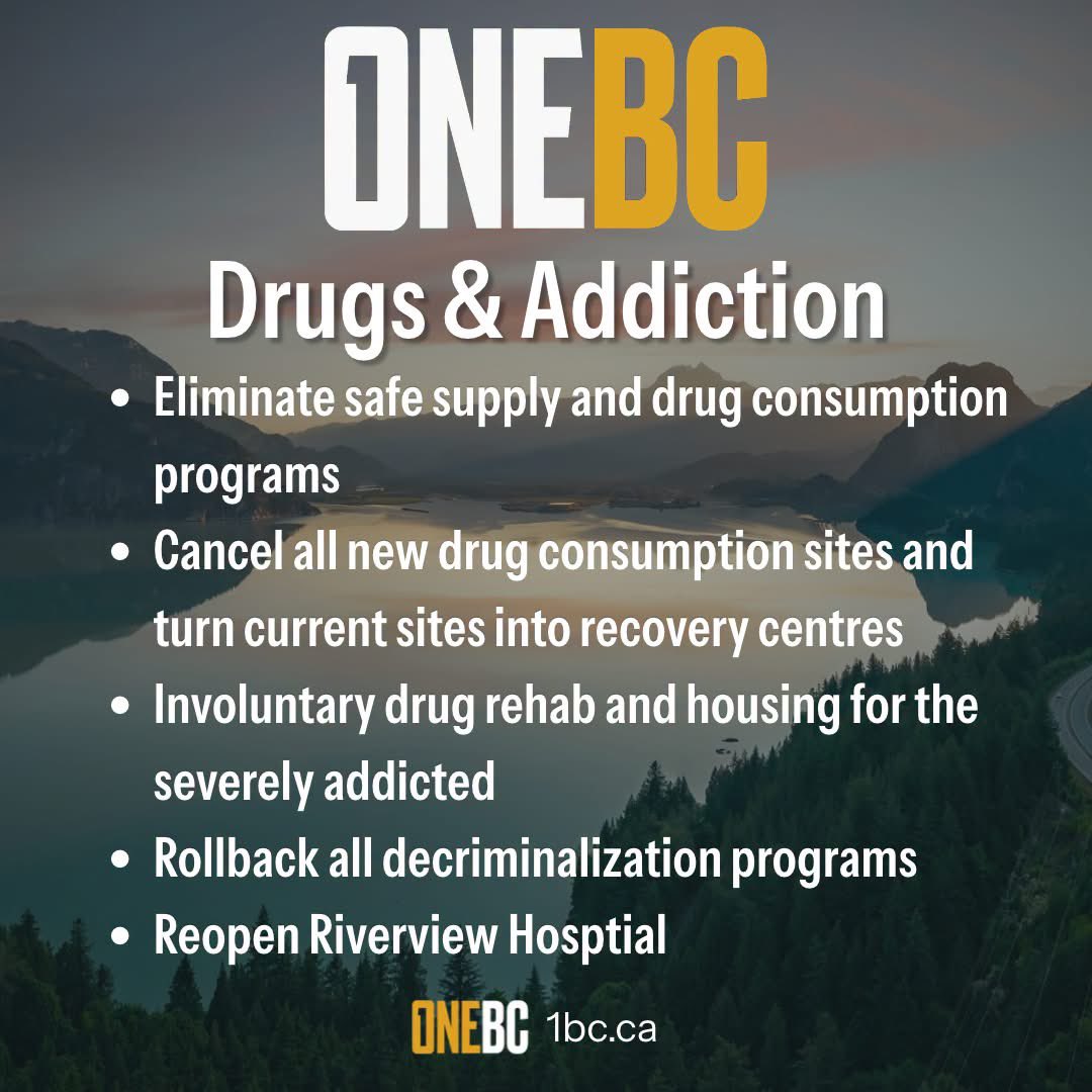 One_BCHQ's tweet photo. No more drugs on BC streets!

OneBC will take a tough approach to the rampant drug and addiction problems that are destroying our public spaces and people's lives.

Pledge your vote: https://t.co/vk0bP5WLNx
Learn More: https://t.co/LVcE2JDGii https://t.co/uoaEcBcVNd