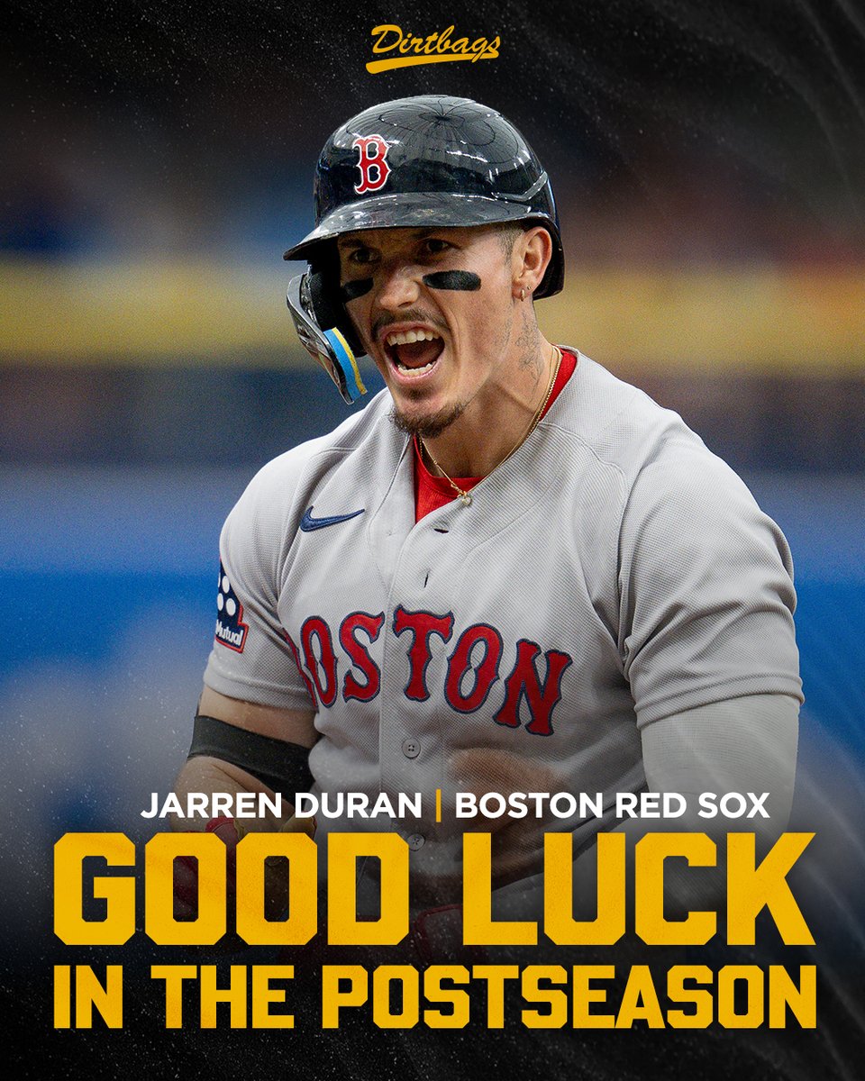 LBDirtbags's tweet photo. 𝐏𝐎𝐒𝐓𝐒𝐄𝐀𝐒𝐎𝐍 𝐁𝐎𝐔𝐍𝐃!

Wishing Left Fielder Jarren Duran the best of luck this postseason! 

𝑃ℎ𝑜𝑡𝑜 𝐶𝑜𝑢𝑟𝑡𝑒𝑠𝑦 𝑜𝑓 𝑡ℎ𝑒 𝐵𝑜𝑠𝑡𝑜𝑛 𝑅𝑒𝑑 𝑆𝑜𝑥

 #GoDirtbags | #LongBeachBuilt https://t.co/X0fqlfHRob