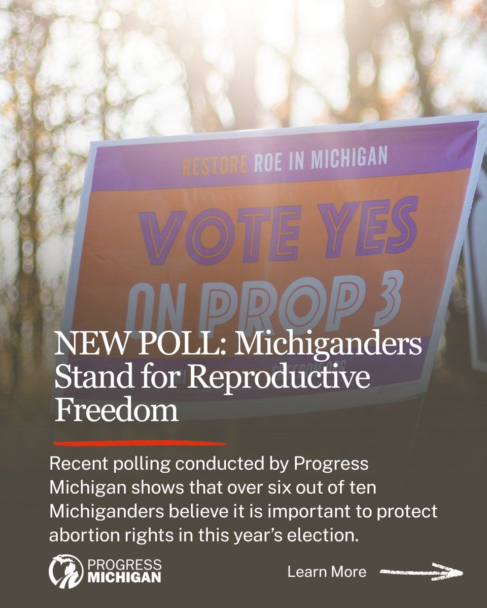 dmclansing's tweet photo. Protecting reproductive rights remains a top priority for most Michiganders. Since Proposal 3, the majority continue to support the freedom to make personal medical decisions. This November, 6 in 10 voters say abortion rights are on the ballot. https://t.co/Uh7hBw9g3k https://t.co/gnBigHHvMS