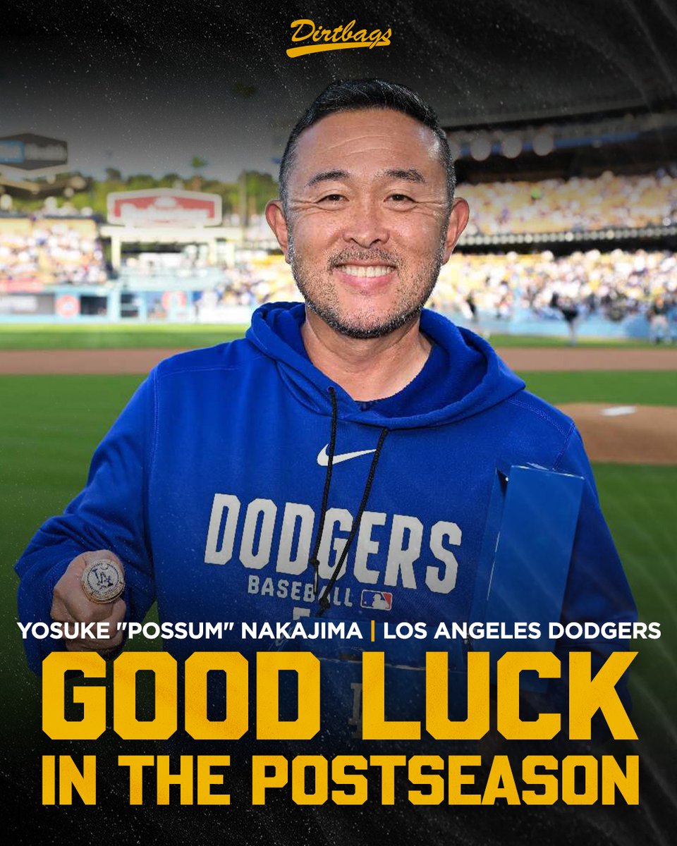 LBDirtbags's tweet photo. 𝐏𝐎𝐒𝐓𝐒𝐄𝐀𝐒𝐎𝐍 𝐁𝐎𝐔𝐍𝐃!

Wishing Assistant Athletic Trainer Yosuke "Possum" Nakajima the best of luck this postseason! 

𝑃ℎ𝑜𝑡𝑜 𝐶𝑜𝑢𝑟𝑡𝑒𝑠𝑦 𝑜𝑓 𝑡ℎ𝑒 𝐿𝑜𝑠 𝐴𝑛𝑔𝑒𝑙𝑒𝑠 𝐷𝑜𝑑𝑔𝑒𝑟𝑠 &amp; 𝐽𝑜𝑛 𝑆𝑜𝑜𝐻𝑜𝑜

 #GoDirtbags | #LongBeachBuilt https://t.co/acB3ZEu5ct