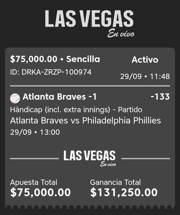 GallitoVip's tweet photo. COBRAMOS NUESTRA PRIMERA JUGADA FUERTE DE MLB 💪

Los juegos tienen 9 innings hay que apoyar hasta el final 

Ahora tenemos el camino listo para ganar la jugada del mes.

No quiero que nadie se quede afuera 🤝 https://t.co/9jSEVPB0RL