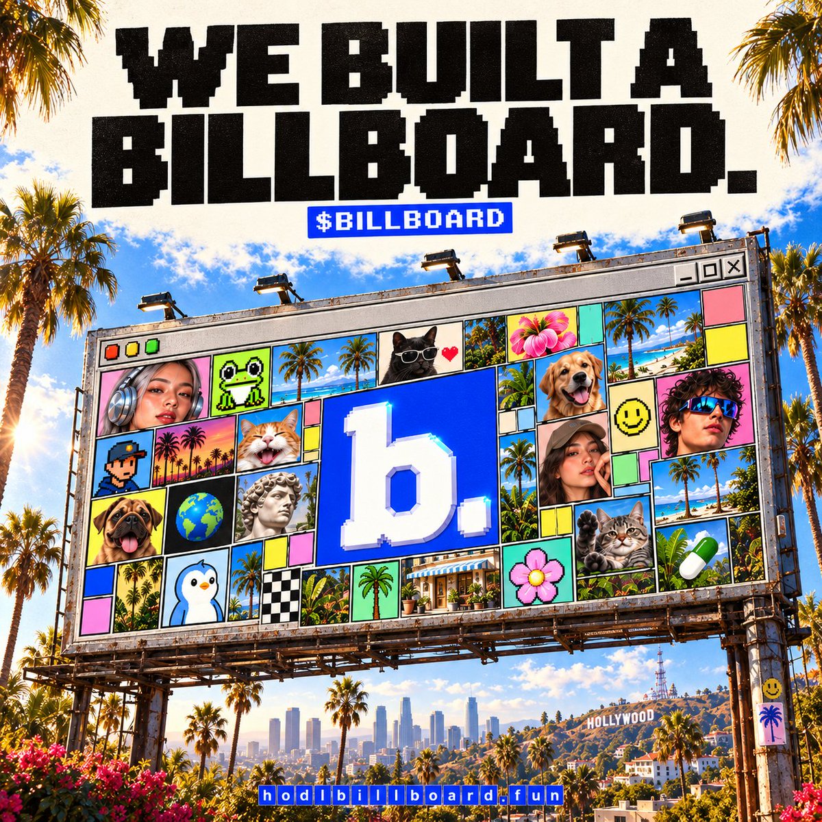 HodlBillBoard's tweet photo. everyone's building tech right now. *THREAD BELOW*

vibecoded dashboards. ai agents that tweet at each other. inu number 47. coins that pay famous accounts through someone else's payment rails.

we built a billboard.

$BILLBOARD https://t.co/C6vjYKawFG