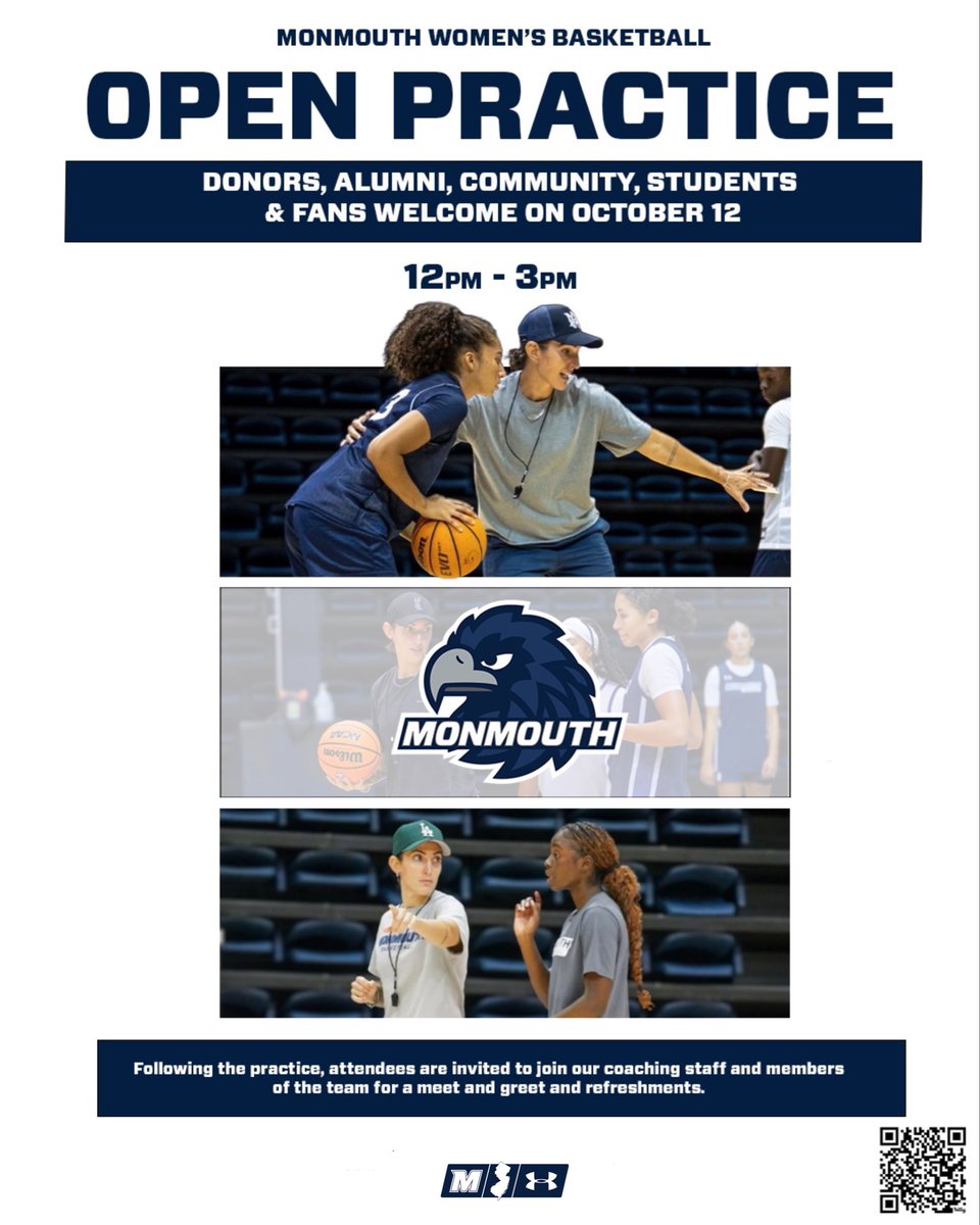 monmouth_wbb's tweet photo. Open Practice Oct. 12 ⬅️ See you there ‼️
#FlyHawks
#aShoreThing 🌊 https://t.co/TzlBDt5x1a