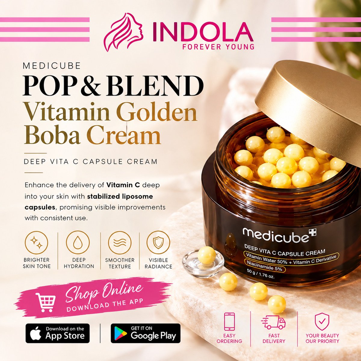 AlphonsoWhiddon's tweet photo. Discover radiant skin with Medicube Deep Vita C Capsule Cream, enriched with stabilized Vitamin C capsules to help boost luminosity, deeply hydrate and leave skin looking smoother and more vibrant. Available at Indola Stores in Sweifieh, with https://t.co/a2gjPOqjMi