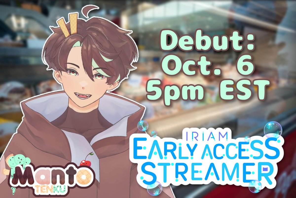 MantoTenkuVT's tweet photo. 🍃Oh! Looks like we have new visitors coming from... IRIAM???🍦

I'm Manto Tenku! I'm so excited to announce that I will #JumpOnIRIAM as an #IRIAMEarlyAccess streamer!!

I will officially debut on IRIAM on October 6th at 5pm EST!
Make sure to mark your calendars! https://t.co/gPggFgzAPR