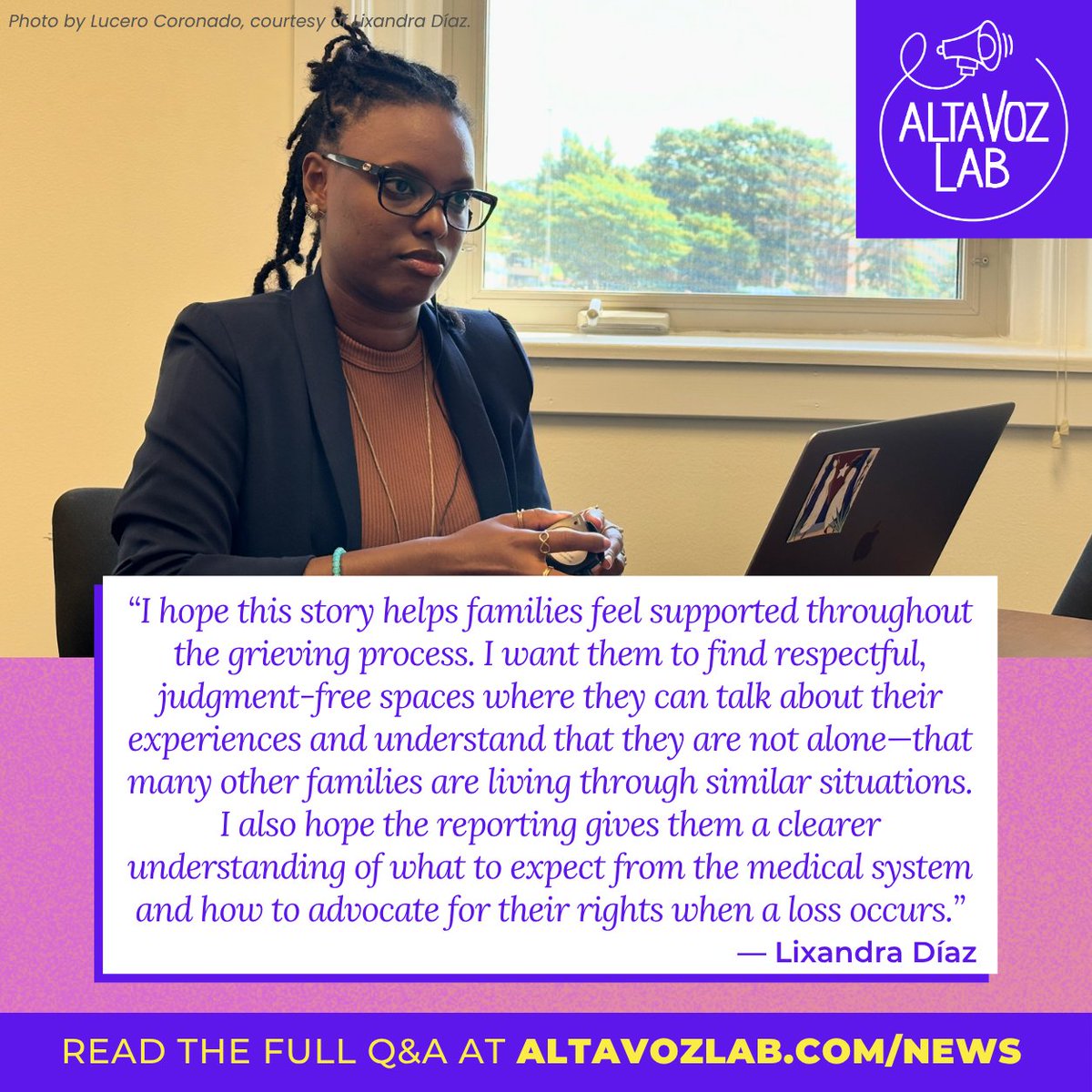 Altavoz_Lab's tweet photo. Independent journalist Lixandra Díaz, who reports with Centro Integral de la Mujer Madre Tierra, is investigating how immigration status and health care shape pregnancy and infant loss for Latino migrant families in Philadelphia.

Read the Q&amp;A on Altavozlab/News

#AltavozLab https://t.co/s5H5WHcdSx