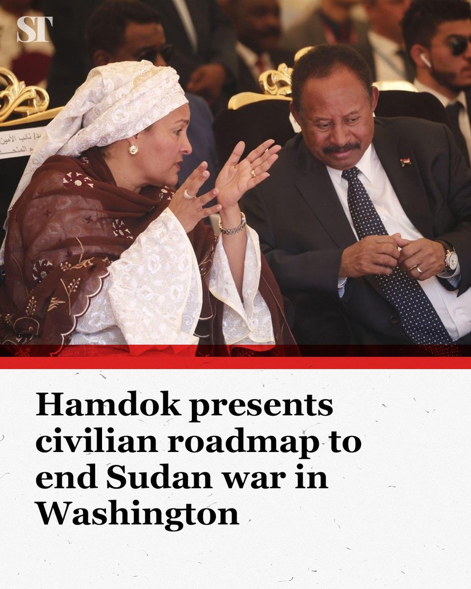1HalimaOsman0's tweet photo. Former Sudanese Prime Minister Abdalla Hamdok has presented a civilian-led vision for ending Sudan’s war, calling for an immediate halt to the fighting, greater protection for civilians and a political process that would pave the way for democratic rule. https://t.co/RRUOlJsagz