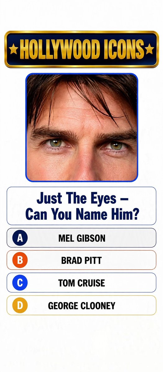 Clarannkz0b's tweet photo. 🎬 Can You Recognize This Hollywood Legend? 👀

These iconic eyes have appeared on the silver screen for decades! ⭐

Think you know who it is? 🤔
Drop your guess in the comments! 👇 https://t.co/oKcyoNn30J