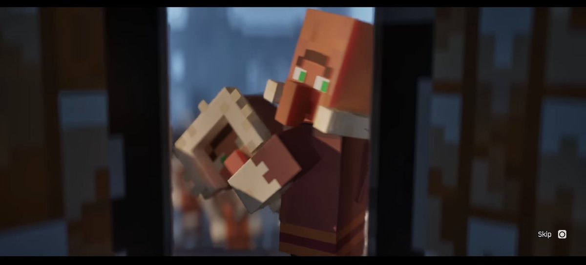 DINOLT15's tweet photo. I am... in love... with the cutscenes... of this game.
And above all, that they all possess such expressiveness.
(By the way, could the villager Valorie is comforting be Yumi?)
#Minecraft #MinecraftDungeons2 https://t.co/L58galAjev