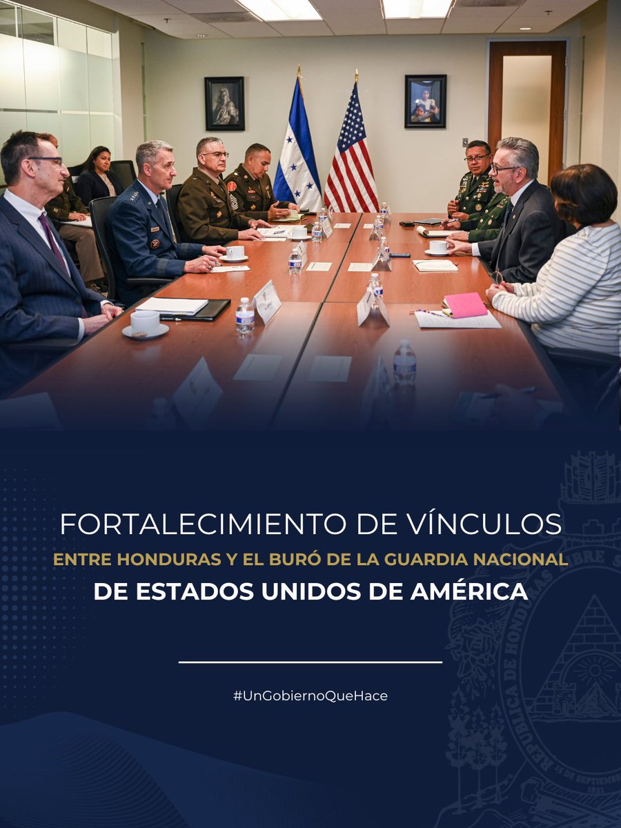 HondurasEmbUSA's tweet photo. Fortalecimiento de vínculos entre Honduras y el Buró de la Guardia Nacional de los Estados Unidos de América 🇭🇳🤝🇺🇸 https://t.co/hfkWH2Mnx8