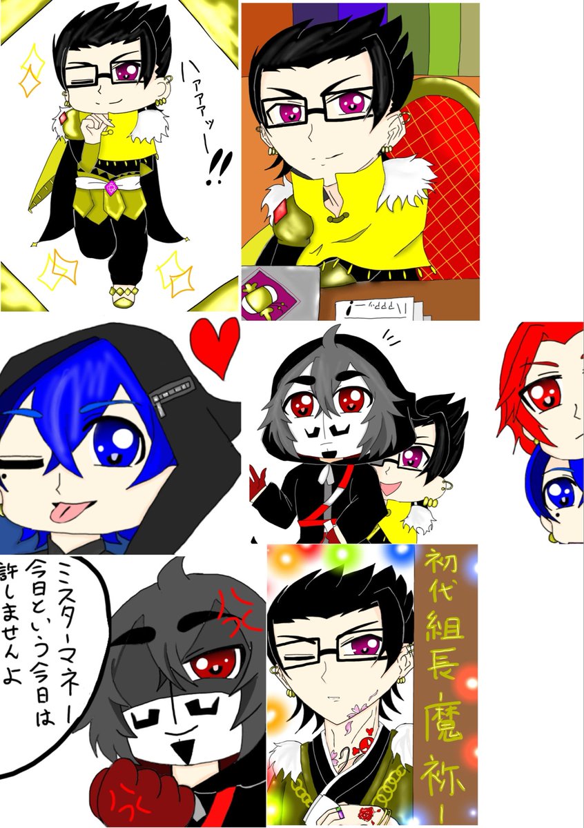 sachilyrin1's tweet photo. #今月描いた絵を晒そう 
ほとんどブラックとマネー様 ( *´꒳`* )
ってな感じで来月もゆるゆると投稿しよ💕 https://t.co/4rb9DxYk3I