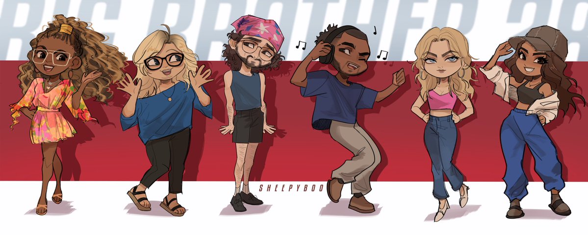 SheepyBoo_'s tweet photo. Drawing the #bb28 jury members thus far 👁️ who do you want as the final member? 😭 https://t.co/JipMXzGrvN