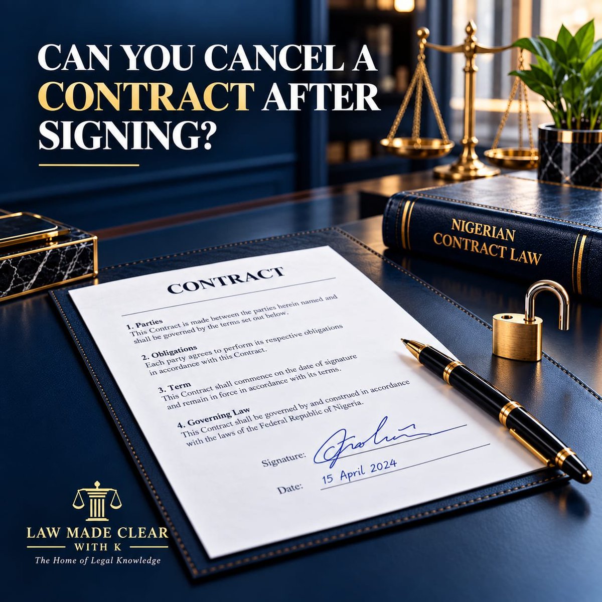 Lawmadeclear's tweet photo. Can Someone Legally Cancel a Contract After Signing? https://t.co/cQrZFHqaaU