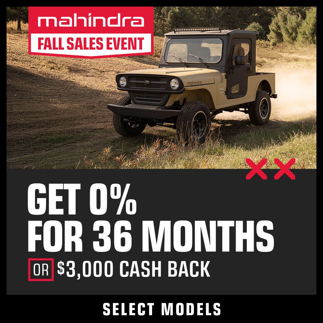beartoothmhndra's tweet photo. Mahindra's Fall Sales Event is here! Save big on the tractor you need. Get 0% for 36 months or up to $3,000 cash back on a Mahindra Roxor. Call us today at  (406) 252-2888 to learn more!
.
.
.
#MahindraTractors #Mahindra #Landscaping #TractorPower #ForYou #NewBeginnings https://t.co/45vKL5GMFt